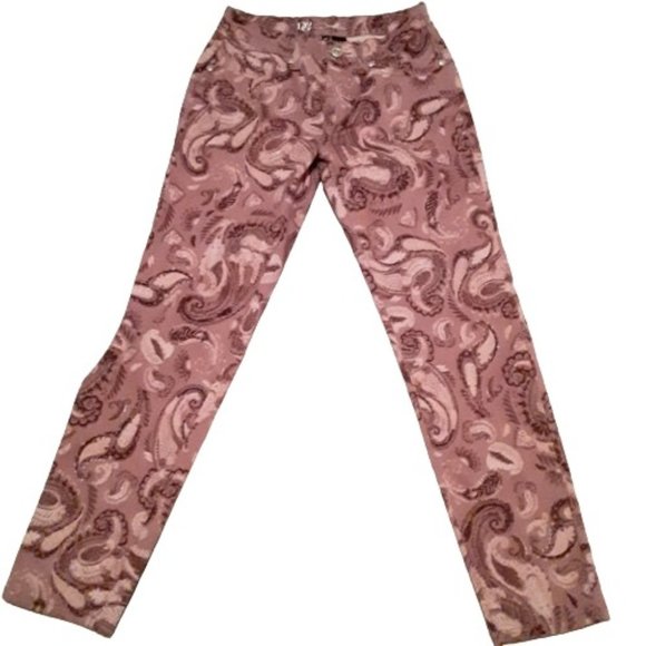 DG2 by Diane Gilman Denim - DG2 by Diane Gilman Paisley Jean Pants Size 2P - Purple Pink Colorway